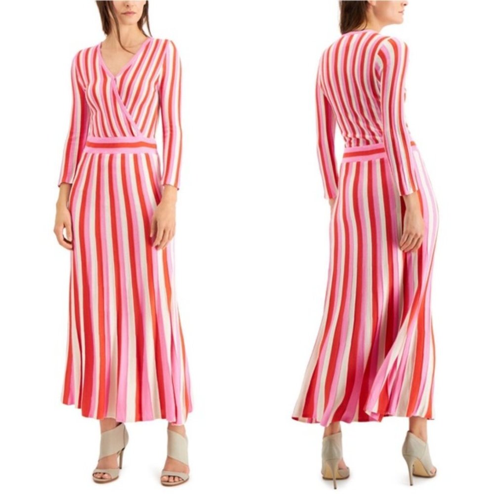 New Foxiedox Echo Stripe Midi Sweater Dress Size XL